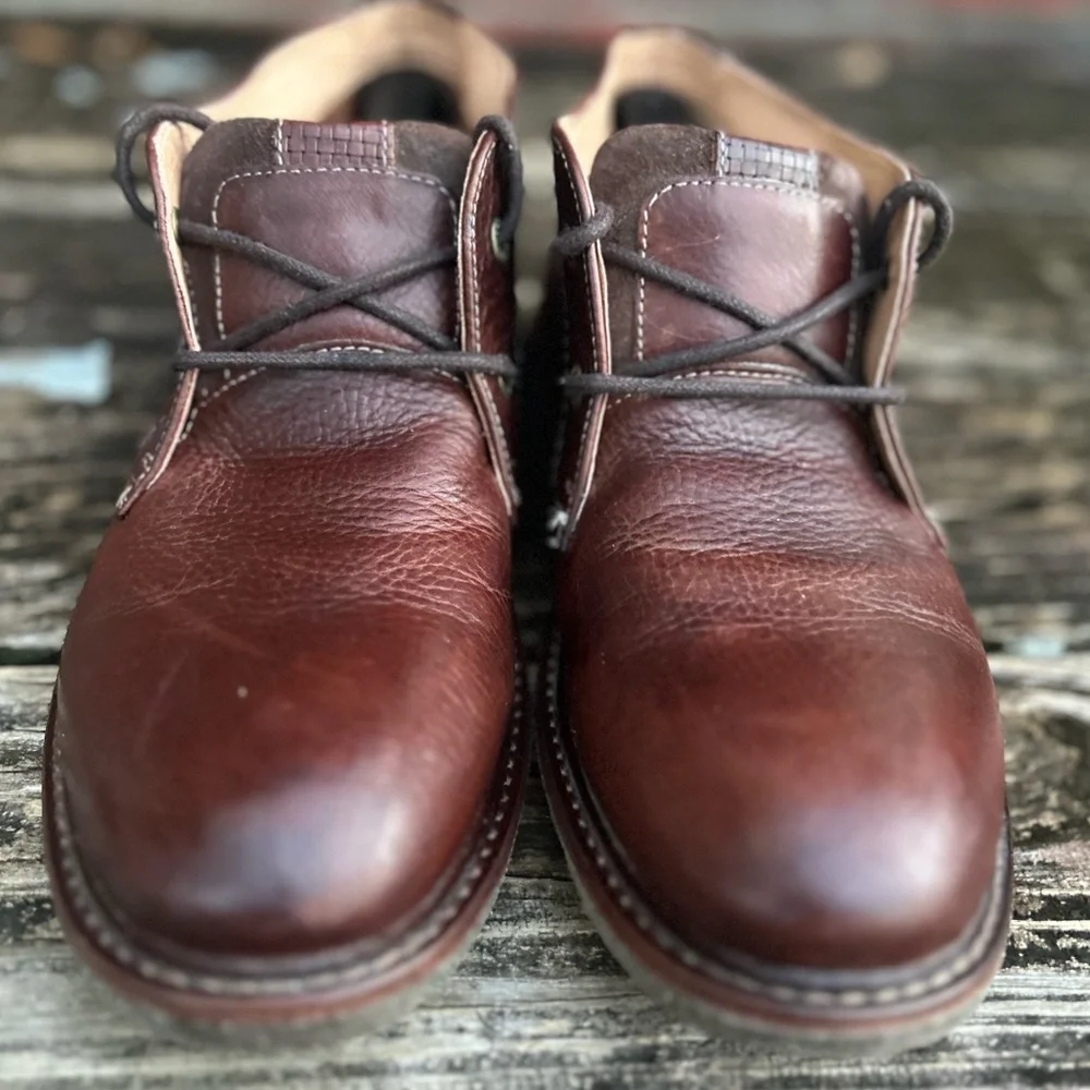 Lucky Brand Mason Brown Leather Lace Up Size 9 Chukka Boots